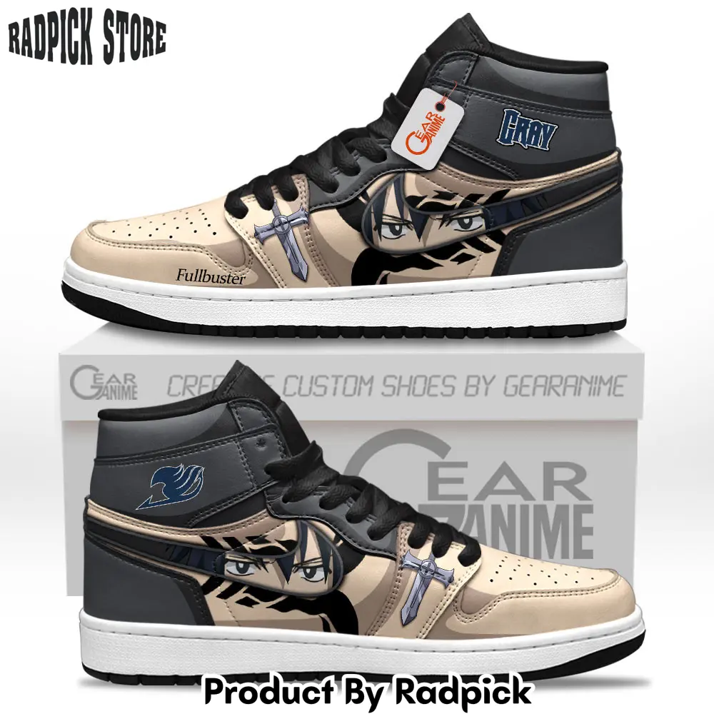 Gray fullbuster air jordan high topsneakers personalized shoes  rp0243432